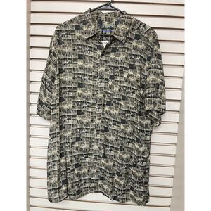 Campia Men's Geometric SS Hawaiian Button-Down Shirt Multicolor Size L